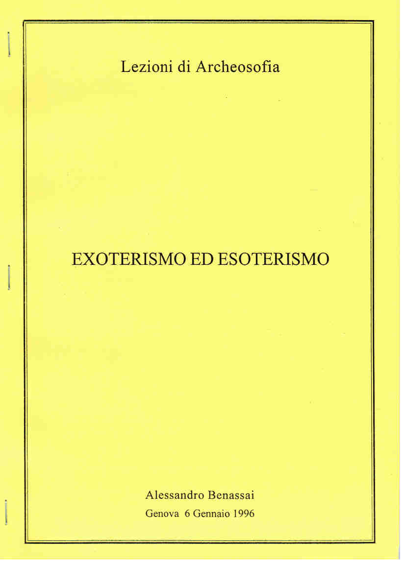 EXOTERISMO ED ESOTERISMO Genova 6 gennaio 1996
