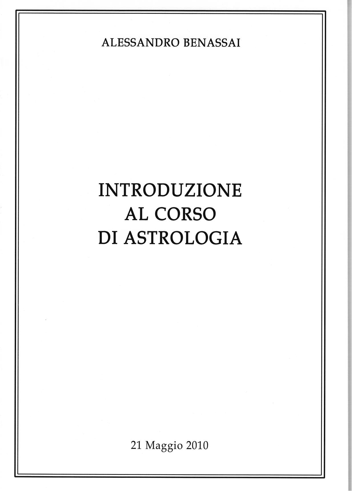 INTRODUZIONE AL CORSO DI ASTROLOGIA