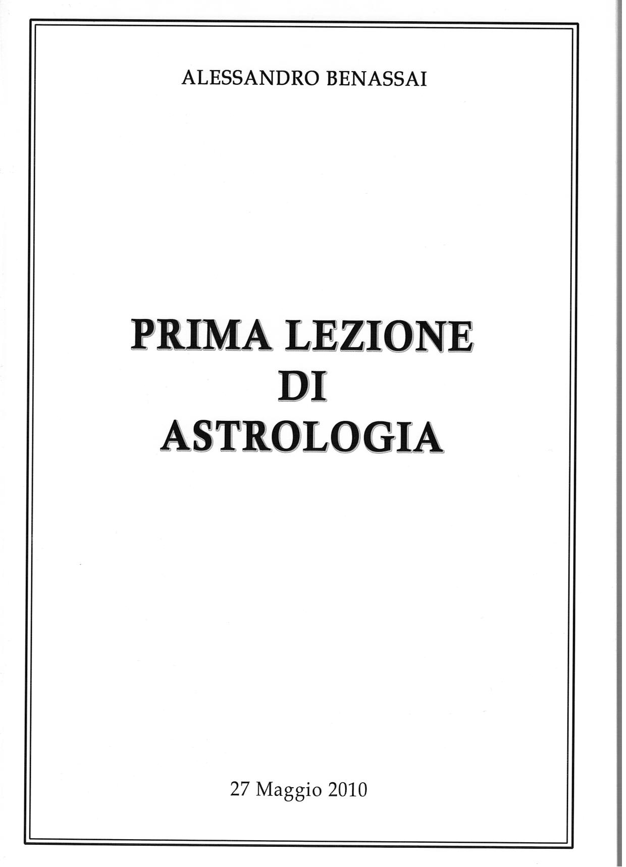 PRIMA LEZIONE DI ASTROLOGIA