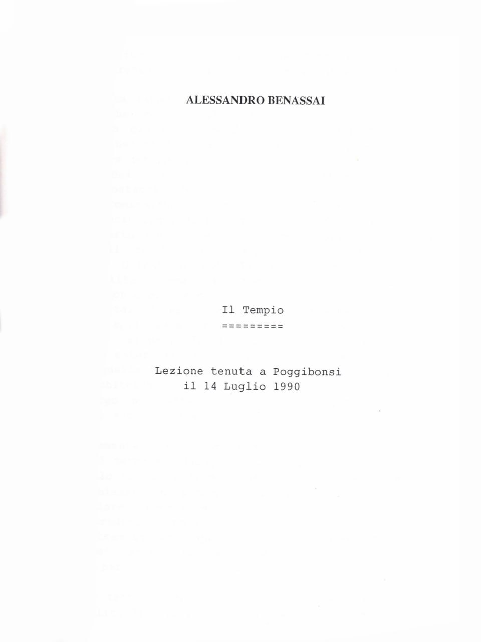 TEMPIO (IL) Poggibonsi 14 luglio 1990