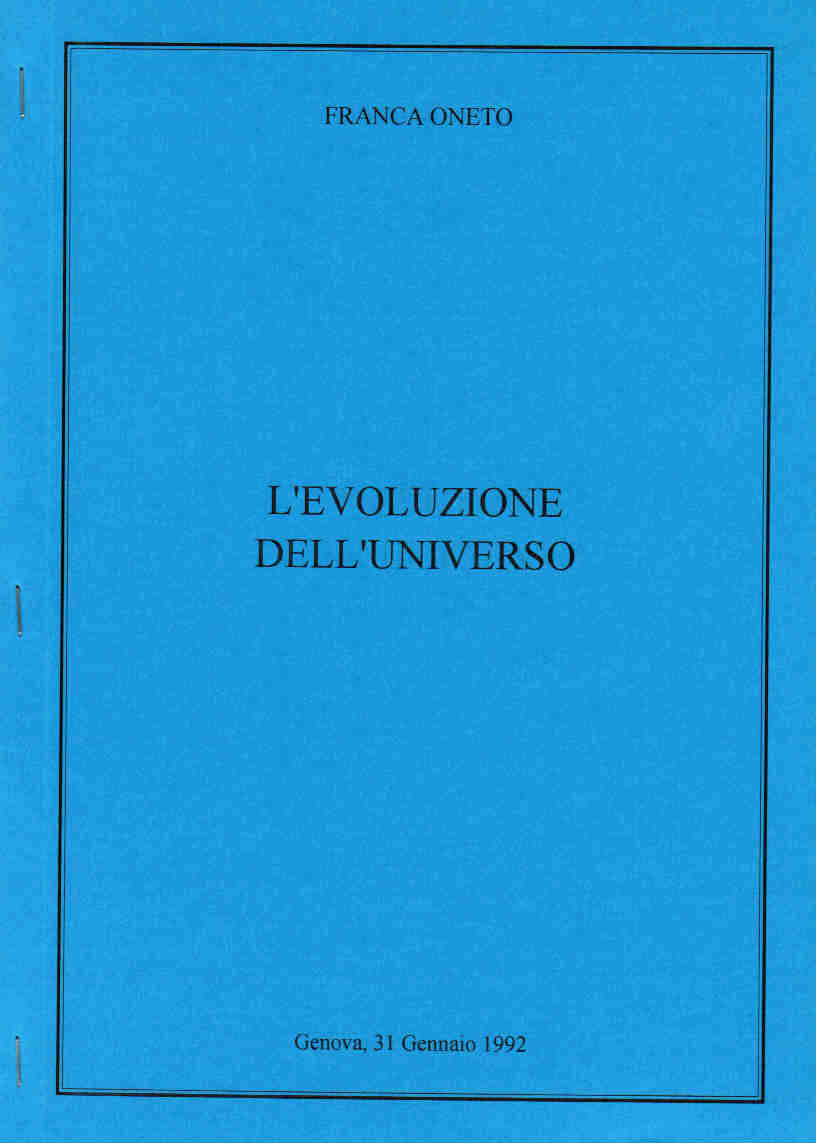 Franca Oneto EVOLUZIONE DELL’UNIVERSO (L’)